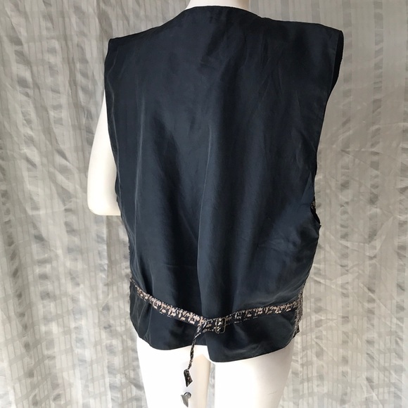 Vintage 100% Silk Montage Pour Homme vest - Picture 3 of 5